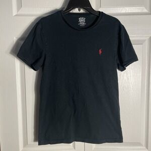 Polo Ralph Lauren Custom Fit T Shirt Men Small Black Embroidered Red Pony Logo